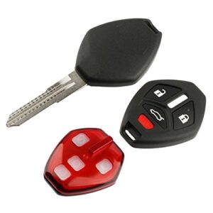 Key Fob Keyless Entry Uncut Remote Shell Case & Pad fits Mitsubishi 2007-2012 Eclipse / 2007-2012 Galant / 2007-2015 Lancer