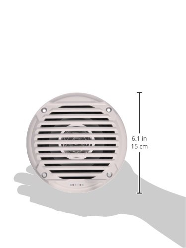 Jensen MS5006WR Dual Cone Waterproof 5.25" Speaker, White, 30 Watts Max Power Handling, Sensitivity 86dB, Frequency Response 79Hz-20kHz, Nominal Impedance 4 Ohms, 1.5" Mounting Depth, Sold In Pairs