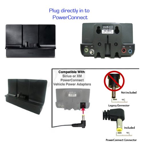 ChargerCity Dual USB Sirius XM Satellite Radio Car Truck Lighter Socket Mount w/Tilt Adjust & PowerConnect Cable Adapter for Onyx Plus EZR EZ Lynx Stratus Starmate Xpress (Vehicle Dock NOT Included)