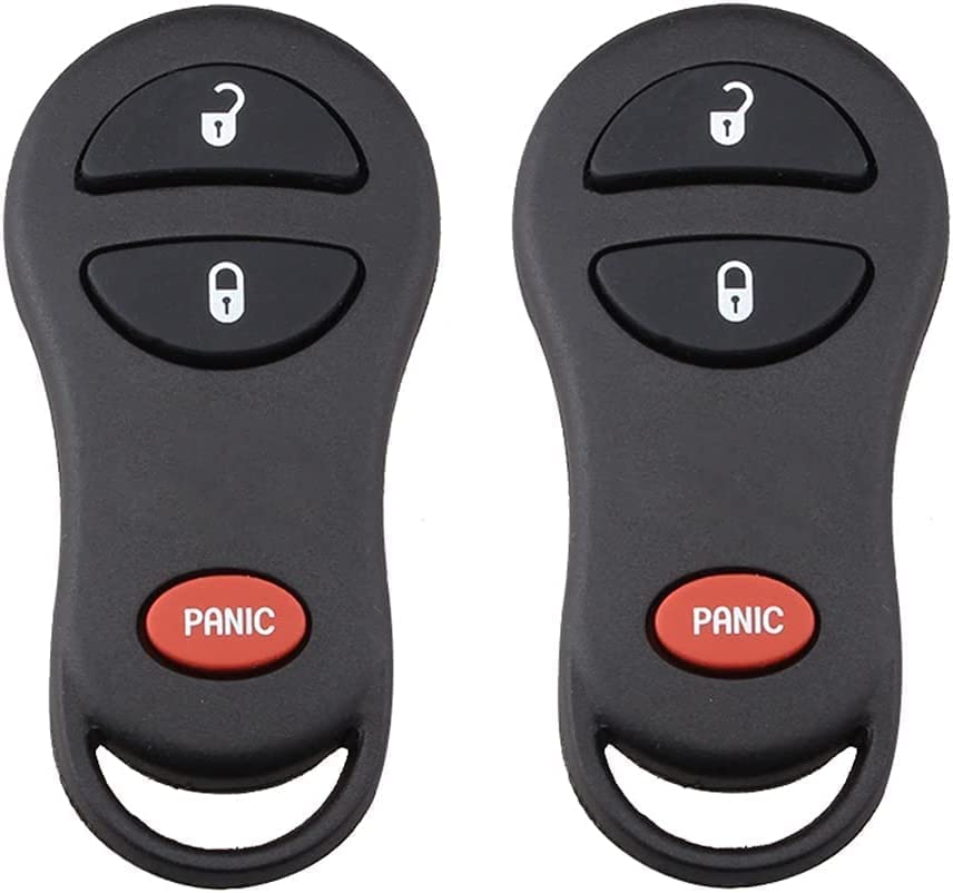 Replacement Key Fob for 2002-2005 Dodge Ram Truck 1500 2500/2001-2004 Dakota/2001-2003 Durango/2001-2003 Grand Caravan Keyless Entry Remote (GQ43VT17T), Set of 2