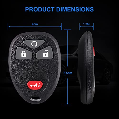 Pilida Key Fob Keyless Entry Remote: Keyless Control Clicker Compatible with Chevy SilveradoTraverse Equinox Avalanche GMC Sierra Pontiac Torrent Saturn Outlook Vue Replacement of OUC60270 OUC60221