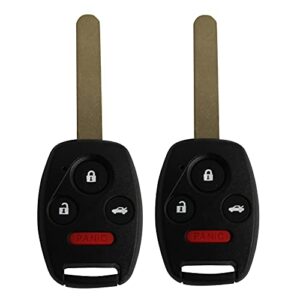keyless entry remote control uncut car ignition key fob replacement for 2003 2004 2005 2006 2007 honda accord oucg8d-380h-a 313.8 mhz id46 chip (pack of 2)