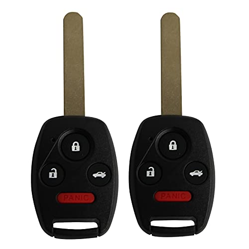 Keyless Entry Remote Control Uncut Car Ignition Key Fob Replacement for 2003 2004 2005 2006 2007 Honda Accord OUCG8D-380H-A 313.8 Mhz ID46 Chip (Pack of 2)