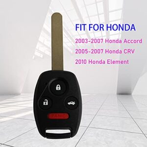 Keyless Entry Remote Control Uncut Car Ignition Key Fob Replacement for 2003 2004 2005 2006 2007 Honda Accord OUCG8D-380H-A 313.8 Mhz ID46 Chip (Pack of 2)