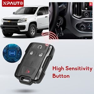 NPAUTO Key Fob Fits for Chevy Silverado GMC Sierra 1500 2500 HD 3500 HD Chevy Colorado GMC Canyon 2015 2016 2017 2018 2019 2020 2021 Keyless Entry Remote Control Start Key Fobs, M3N-32337100