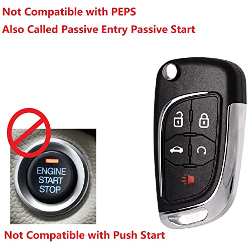 Upgraded Remote Key Fob Replacement Fits for Chevy Cruze Equinox Camaro Impala Malibu Sonic Buick Regal Verano Encore Lacrosse Allure GMC Terrain Keyless Entry Remote Start Control OHT01060512