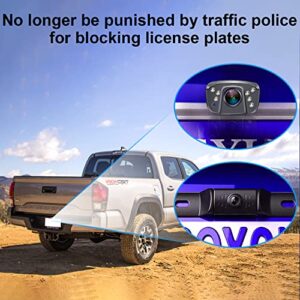 Backup Camera Car Waterproof HD Truck Rear View Reverse Cam Metal Durability Universal License Plate Cameras for Cars LED Light Color Night Vision AMTIFO H19