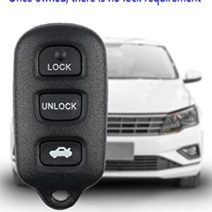 Key Fob Keyless Entry Remote Replacement for Toyota Camry 2000 2001 2002 2003 2004 2005 2006/2002-2006 Solara with FCC ID：GQ43VT14T (Set of 2)