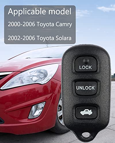 Key Fob Keyless Entry Remote Replacement for Toyota Camry 2000 2001 2002 2003 2004 2005 2006/2002-2006 Solara with FCC ID：GQ43VT14T (Set of 2)