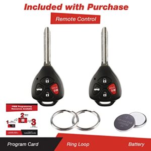 2X KeylessOption Remote Key Fob 4btn 4D-67 Chip for Toyota (HYQ12BBY)