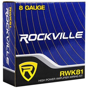 Rockville RWK81 8 Gauge Complete Amp Installation Wire Kit with 100% Copper RCA,Black