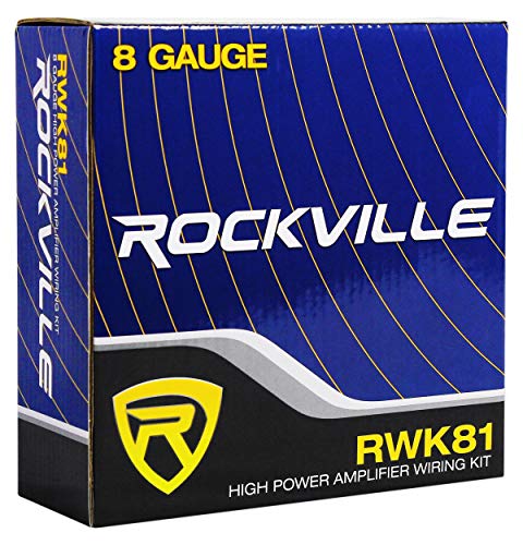 Rockville RWK81 8 Gauge Complete Amp Installation Wire Kit with 100% Copper RCA,Black