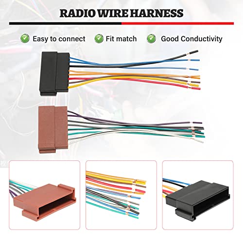 RED WOLF Radio Wiring Harness Connector Adapter Compatible with Ford F150 1986-1998, 1995-2001 Expedition, 1986-1997 Ranger, Lincoln/Mercury 1986-1994 Aftermarket Stereo Installation