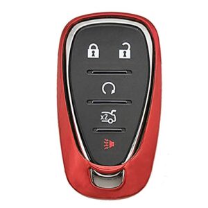 Red TPU Key Cover Case Fob Glove Holder for Chevrolet 2017 2018 2019 2020 2021 Chevy Malibu Camaro Cruze Traverse Spark Sonic Bolt Equinox HYQ4EA