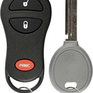 KeylessOption Keyless Entry Remote Fob Uncut Ignition Car Key Replacement for GQ43VT17T, 04686481