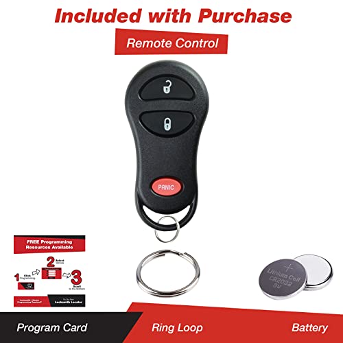 KeylessOption Keyless Entry Remote Fob Uncut Ignition Car Key Replacement for GQ43VT17T, 04686481
