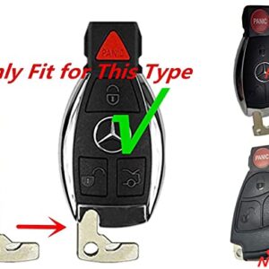 KAWIHEN Uncut Transponder Ignition Key Blank Keyless Remote Key Fob Replacement for Mercedes Benz 4 Buttons IYZ3312