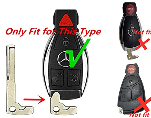 KAWIHEN Uncut Transponder Ignition Key Blank Keyless Remote Key Fob Replacement for Mercedes Benz 4 Buttons IYZ3312