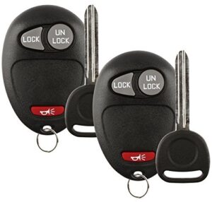 discount keyless replacement key fob car remote and uncut ignition key compatible with l2c0007t, 10335582-88, b110 (2 pack)