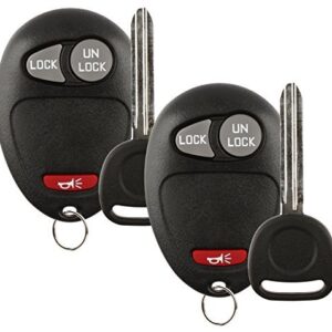 Discount Keyless Replacement Key Fob Car Remote and Uncut Ignition Key Compatible with L2C0007T, 10335582-88, B110 (2 Pack)