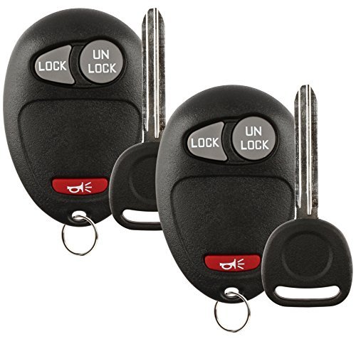 Discount Keyless Replacement Key Fob Car Remote and Uncut Ignition Key Compatible with L2C0007T, 10335582-88, B110 (2 Pack)