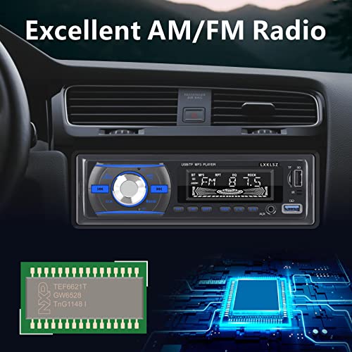 LXKLSZ Auto Radio Car Stereo Bluetooth Single Din LCD Audio Radio with APP Control MP3 Player Supports Hands Free Calling AM/FM Radio AUX Input TF/EQ/USB Fast Charging Radio Receiver