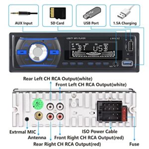 LXKLSZ Auto Radio Car Stereo Bluetooth Single Din LCD Audio Radio with APP Control MP3 Player Supports Hands Free Calling AM/FM Radio AUX Input TF/EQ/USB Fast Charging Radio Receiver