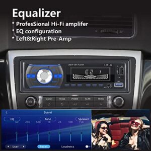 LXKLSZ Auto Radio Car Stereo Bluetooth Single Din LCD Audio Radio with APP Control MP3 Player Supports Hands Free Calling AM/FM Radio AUX Input TF/EQ/USB Fast Charging Radio Receiver