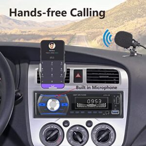 LXKLSZ Auto Radio Car Stereo Bluetooth Single Din LCD Audio Radio with APP Control MP3 Player Supports Hands Free Calling AM/FM Radio AUX Input TF/EQ/USB Fast Charging Radio Receiver