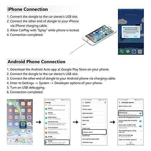 Eonon A0585 USB Dongle Android Auto and Car Play Autoplay for Eonon Android 10/ 8.0/8.1/9.0 Car Radio GA93 Car Stereo and GA9465,GA9480A,GA9453,GA9463,GA9451,GA9449 Etc.