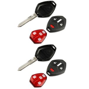 2 Key Fob Keyless Entry Remote Shell Case & Pad fits Mitsubishi Outlander Lancer Mirage i-MEIV