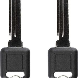 KeylessOption Replacement Uncut Ignition Car Chip Key Transponder For GM Chevy Pontiac PK3, B97-PT (Pack of 2)