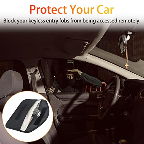 Zolunu Signal Blocking Bags, with for Key Fob Faraday Bags Car Keys and Cell Phone, Car RFID Anti-Theft Signal Blocker, Gifts Set for Men