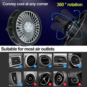 DEGEOBERLIN Car Fan USB Powered Fans Cooling Air Fan With Coloured Light Clip 360°Adjustable Vehicle Fan Portable Fan for Car Truck SUV RV Auto (Black)