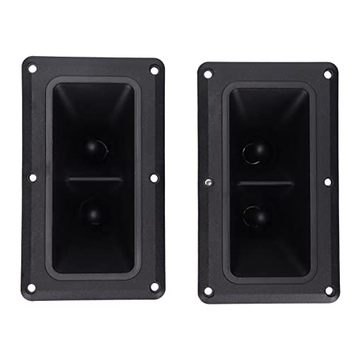 Horn Tweeter 75-150 Watts Dual Drive Ceramic High Sensitivity Piezoelectric Speaker Horn, 2 Piece