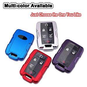 Soft TPU Key Fob Cover Case Remote Holder Skin Glove Fit for Chevy Chevrolet Silverado Colorado/GMC Sierra Canyon Yukon Cadillac (Red)