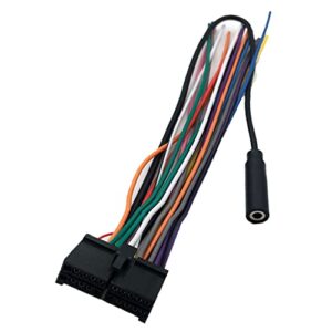 allmost power & speaker wire harness compatible with bv9351b, bv9358b, bv755blc,bv755b 20 pins plug, black