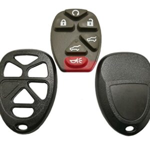 J-ACCES Replacement Key Fob Case Shell for 2007-2014 Chevy Tahoe Suburban 2007-2014 Cadillac Escalade 2007-2014 GMC Yukon 6 Buttons Pad Cover Keyless Entry Remote Car Key Casing (Black)
