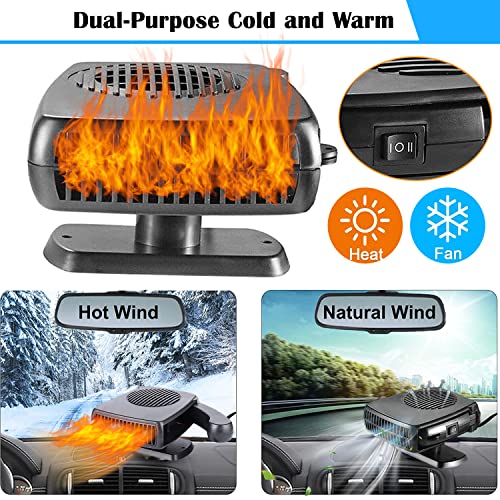 Portable Car Heater,200W 2 in 1 with Heating and Cooling Modes for Fast Heating Defrost Defogger, Automobile Windscreen Fan in Cigarette Lighter (24V)