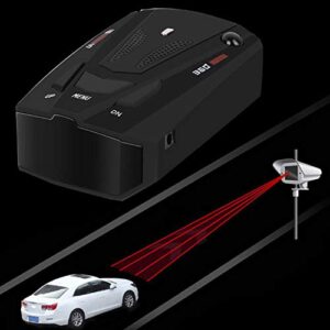 Laser Radar Detector for Cars, Voice Alert and Car Speed Alarm System, City/Highway Mode 360 Degree Detection Radar Detectors with LED Display for Cars