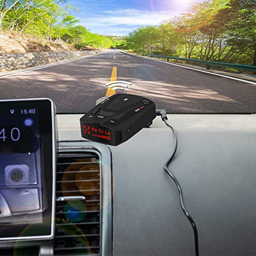 Laser Radar Detector for Cars, Voice Alert and Car Speed Alarm System, City/Highway Mode 360 Degree Detection Radar Detectors with LED Display for Cars