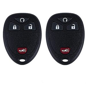keyless entry remote control car key fob for chevy equinox avalanche silverado escalade tahoe suburban gmc yukon pontiac torrent saturn outlook vue ouc60270, ouc60221, pack of 2