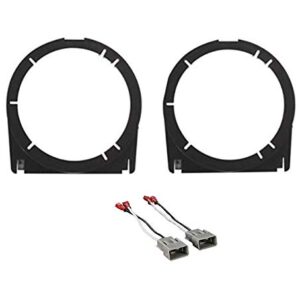 ASC Audio 6" 5" 5.25" Car Stereo Front Door Speaker Install Spacer Mount Plate Bracket Adapters and Speaker Wire Harness Connectors Combo for 2002-2006 Acura RSX, 2003-2007 Honda Accord