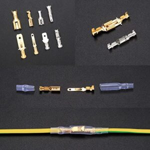 150 Pcs 2.8/4.8/6.3mm Quick Splice Male and Female Wire Spade Connectors, Wire Crimp Terminal Block Assortment Kit with Insulating Sleeve, for Electrical Wiring Car Audio Speaker Connectors