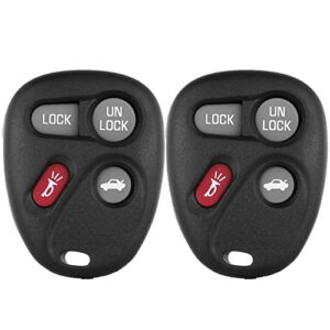 scitoo 2pcs keyless remote key fob clicker case shell 4 buttons replacement for 1996-2005 buick park avenue cadillac pontiac bonneville seville koblear1xt