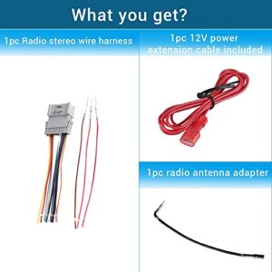 NuIth Radio Wiring Harness with Antenna Adapter Connector Replacement for GM GMC Sierra Chevy Buick 2002-2008 Aftermarket Stereo Wire Cable Plug