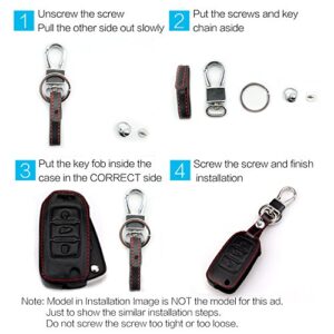 Compatible with fit for 2007-2016 Infiniti FX35 FX37 FX50 G25 G35 G37 Q40 Q60 Q70 QX60 QX70, Nissan Altima GT-R Maxima Murano Versa Leather Keyless Entry Remote Control Key Case Cover Protecter