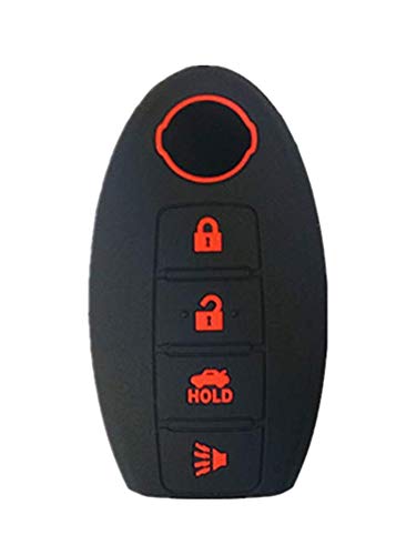 KAWIHEN Silicone 4 buttons Keyless Entry Smart Remote Key Fob Cover Compatible with for 350Z 370Z Altima Armada GT-R Leaf Pathfinder Rogue Sentra Maxima Murano Versa CWTWB1U840 285E3-3SG0D