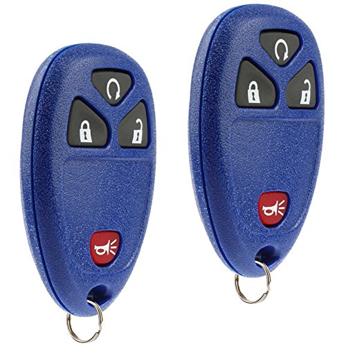 Key Fob Keyless Entry Remote fits Chevy Silverado Traverse Equinox Avalanche/GMC Sierra/Pontiac Torrent/Saturn Outlook Vue 2007 2008 2009 2010 2011 2012 2013 2014 2015 2016 (Blue), Set of 2