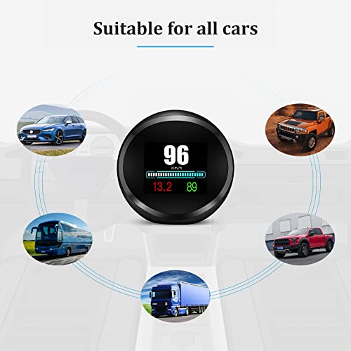 AWOLIMEI Head up Display for Cars, GPS Speedometer, GP11 Car HUD,Windshield Head-up Display, Incline Meter, Speed Warning, Slope Warning, Work for All Vehicles